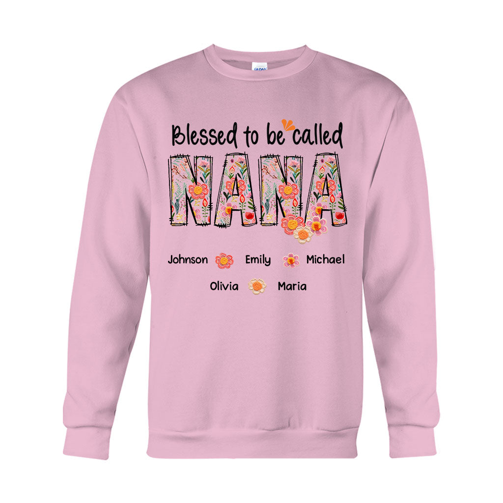 T-shirt et sweat à capuche personnalisés « Bénie d'être appelée Nana » style floral
