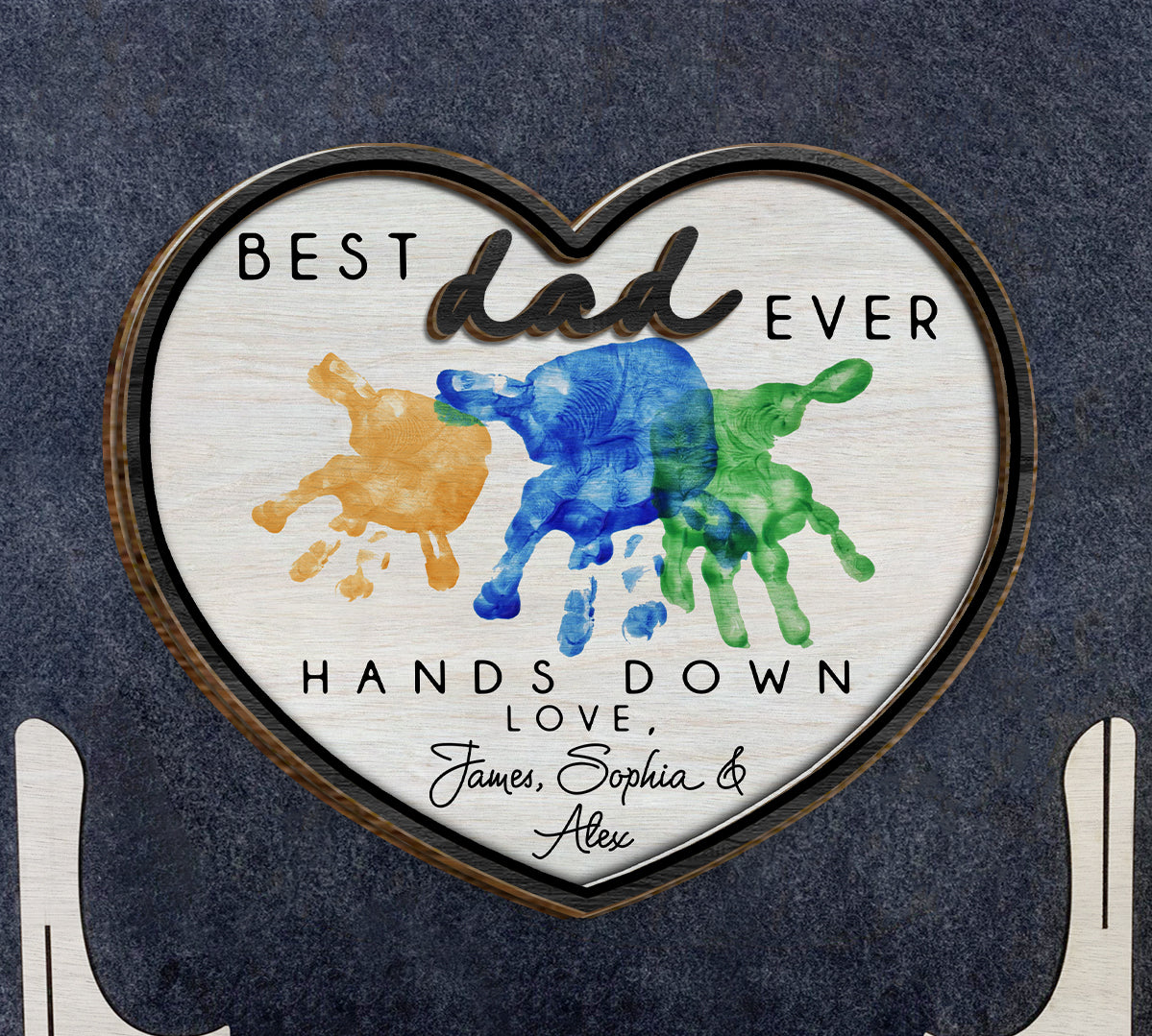 Meilleur papa du monde, sans conteste - Plaque en bois personnalisée à 2 couches