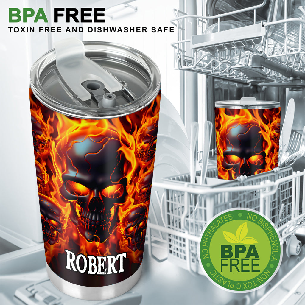 Crâne fondu en feu - Gobelet personnalisé en forme de crâne