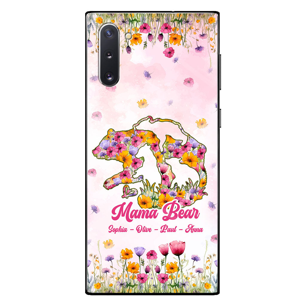Coque de téléphone transparente personnalisée Maman Ours - Maman