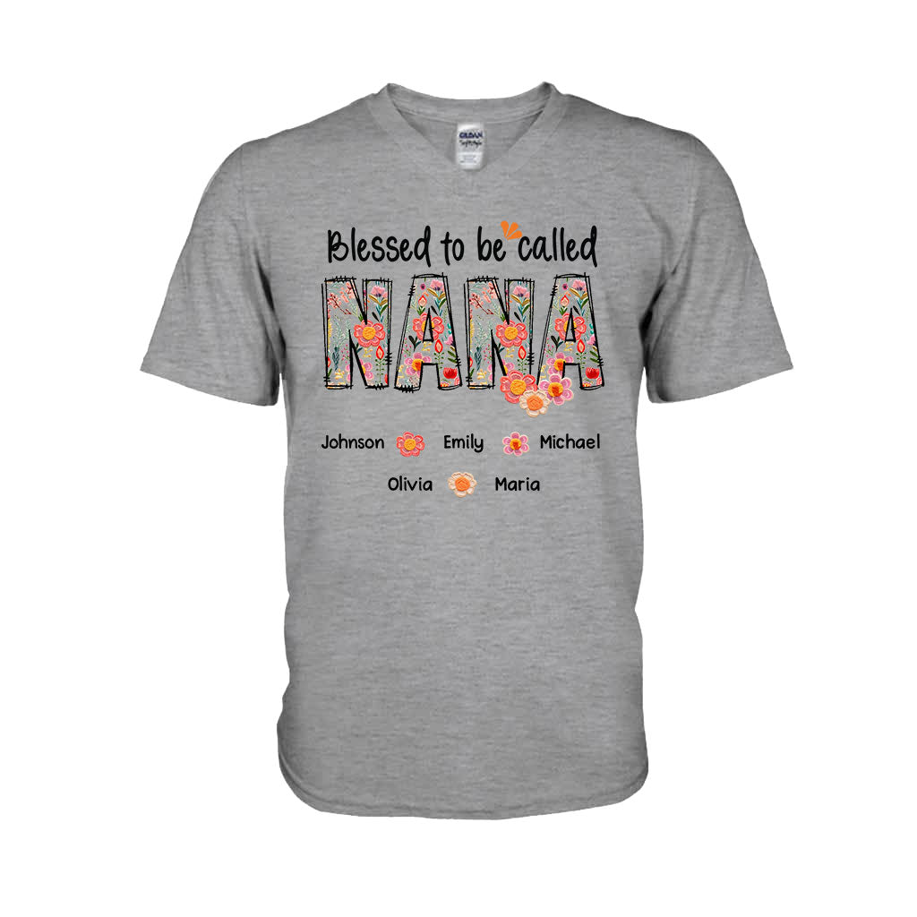 T-shirt et sweat à capuche personnalisés « Bénie d'être appelée Nana » style floral
