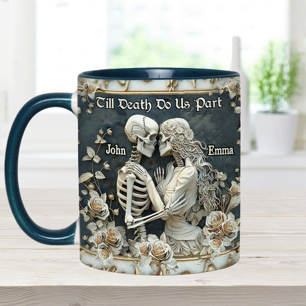 Till Death Do Us Part - Personalized Skull Accent Mug