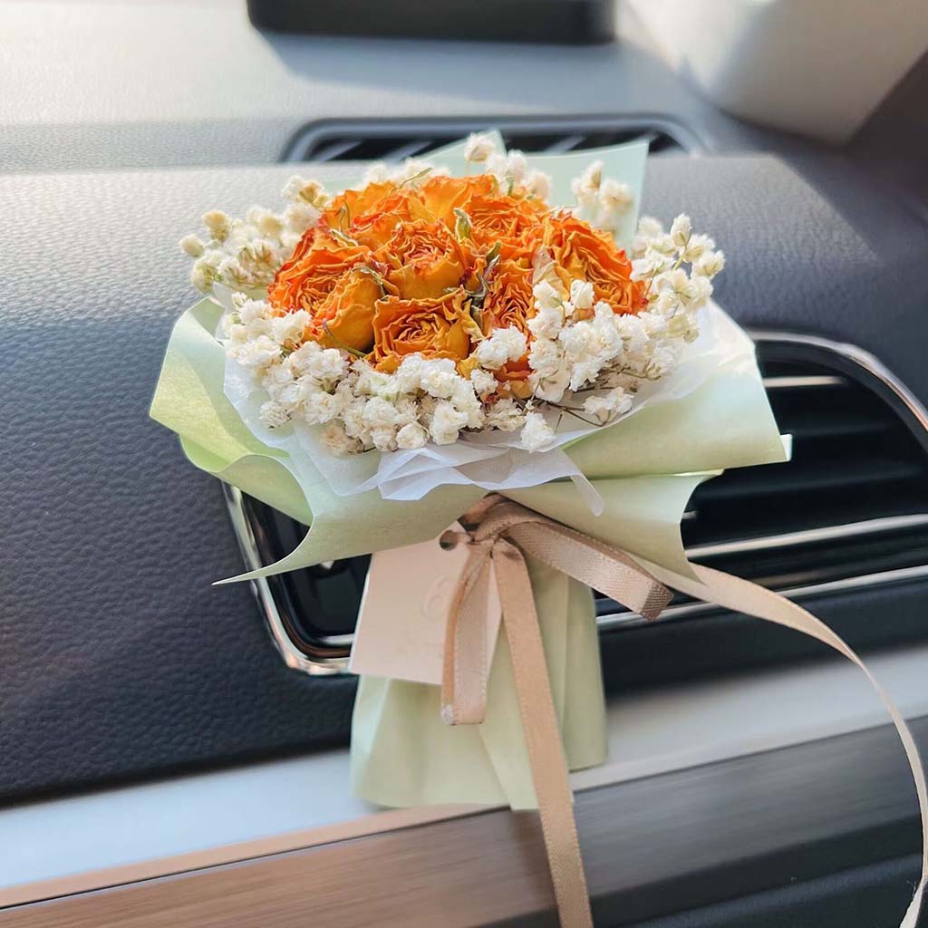 Mini Dried Flowers Bouquet - Personalized Dried Flower Car Air Freshener Vent Clip