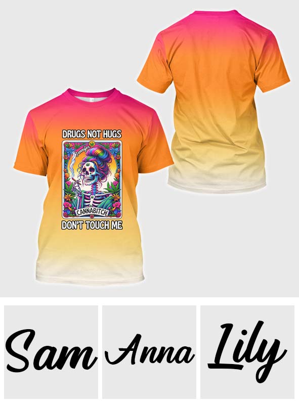 Cannab*tch - T-shirt personnalisé avec motif cannabis intégral