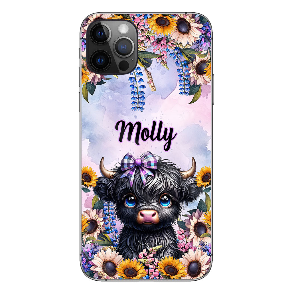 Cute Little Highland Cow - Personalized Phone Case