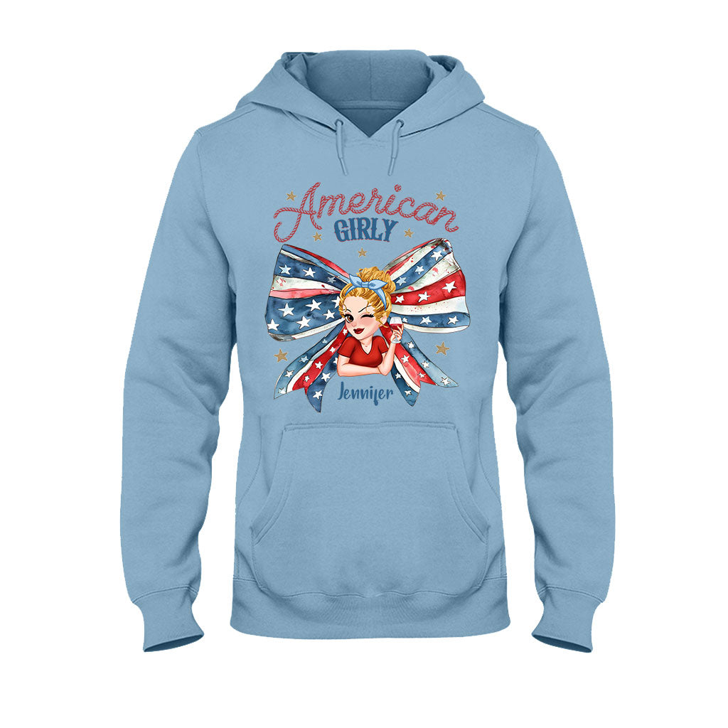 Coquette American Girl - T-shirt et sweat à capuche personnalisés pour la fête nationale américaine (4 juillet).