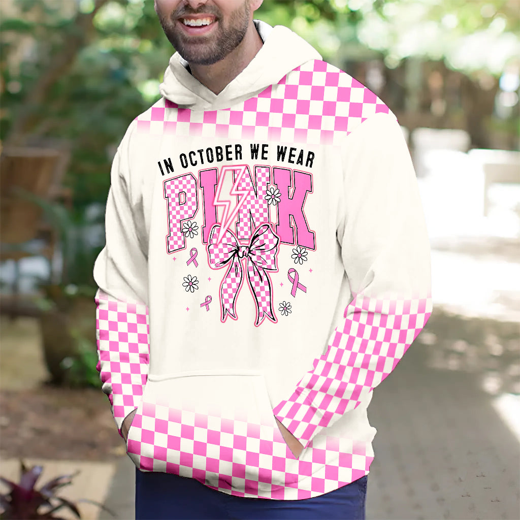En octobre, on porte du rose - T-shirt personnalisé intégral pour la sensibilisation au cancer du sein