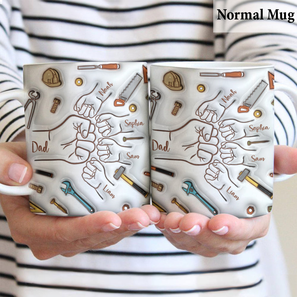 Mug personnalisé « Père et enfants se font un check » - Mug papa