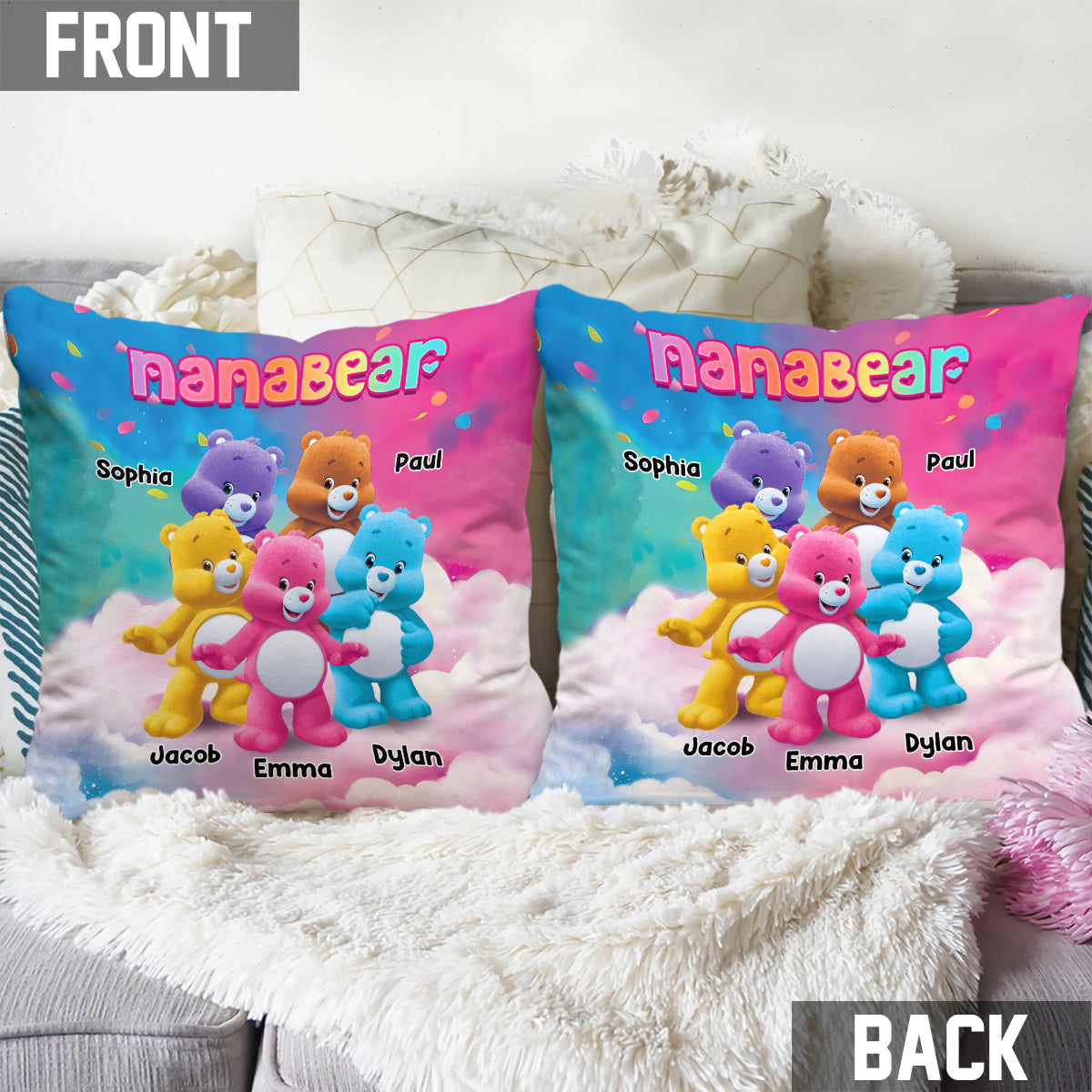 Coussin décoratif personnalisé Nanabear - Grand-mère