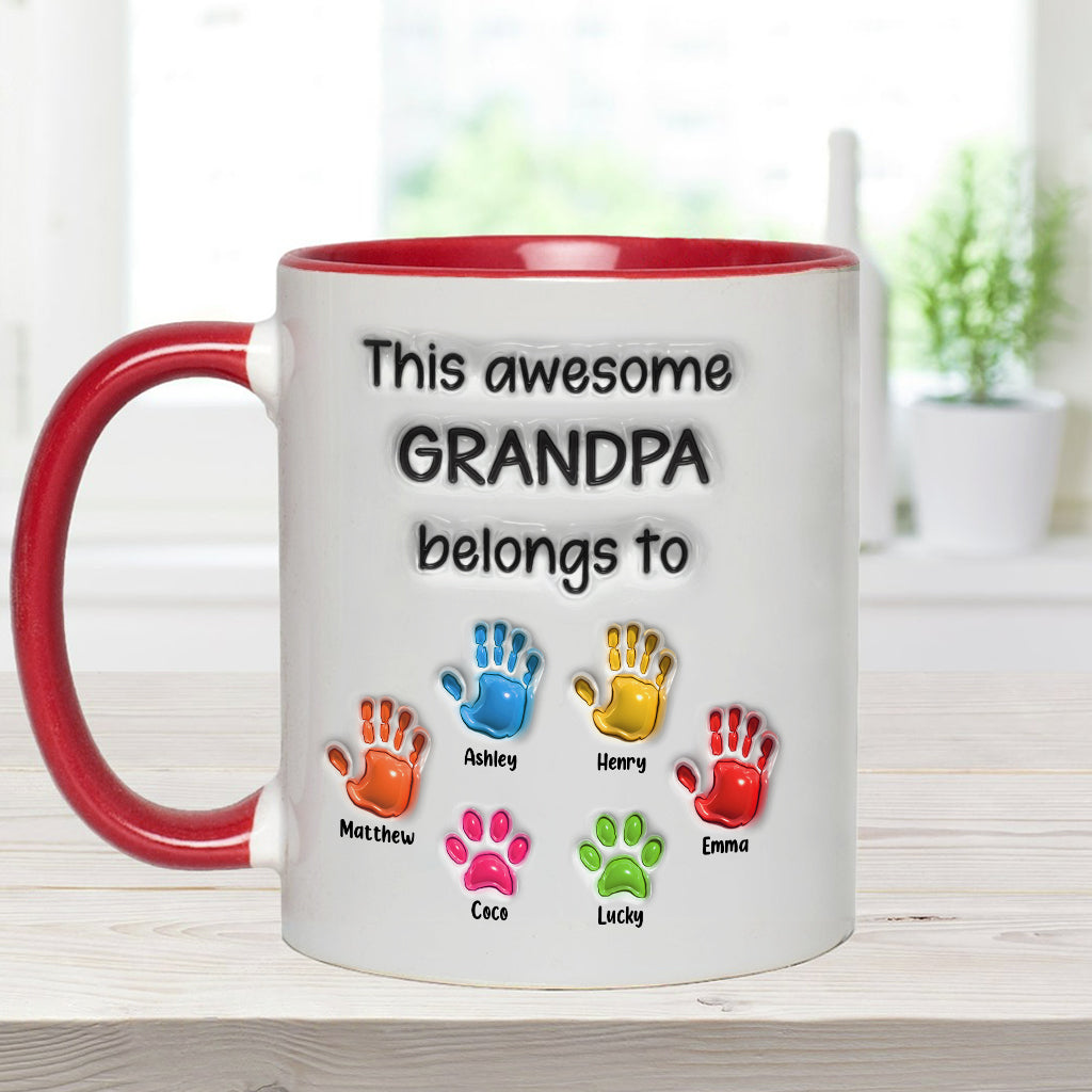 This Daddy Belongs to - Personalized Father Accent Mug