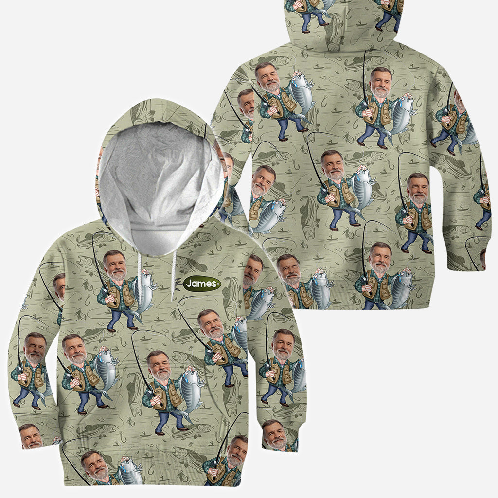 T-shirt de pêche personnalisé avec un motif caricatural amusant