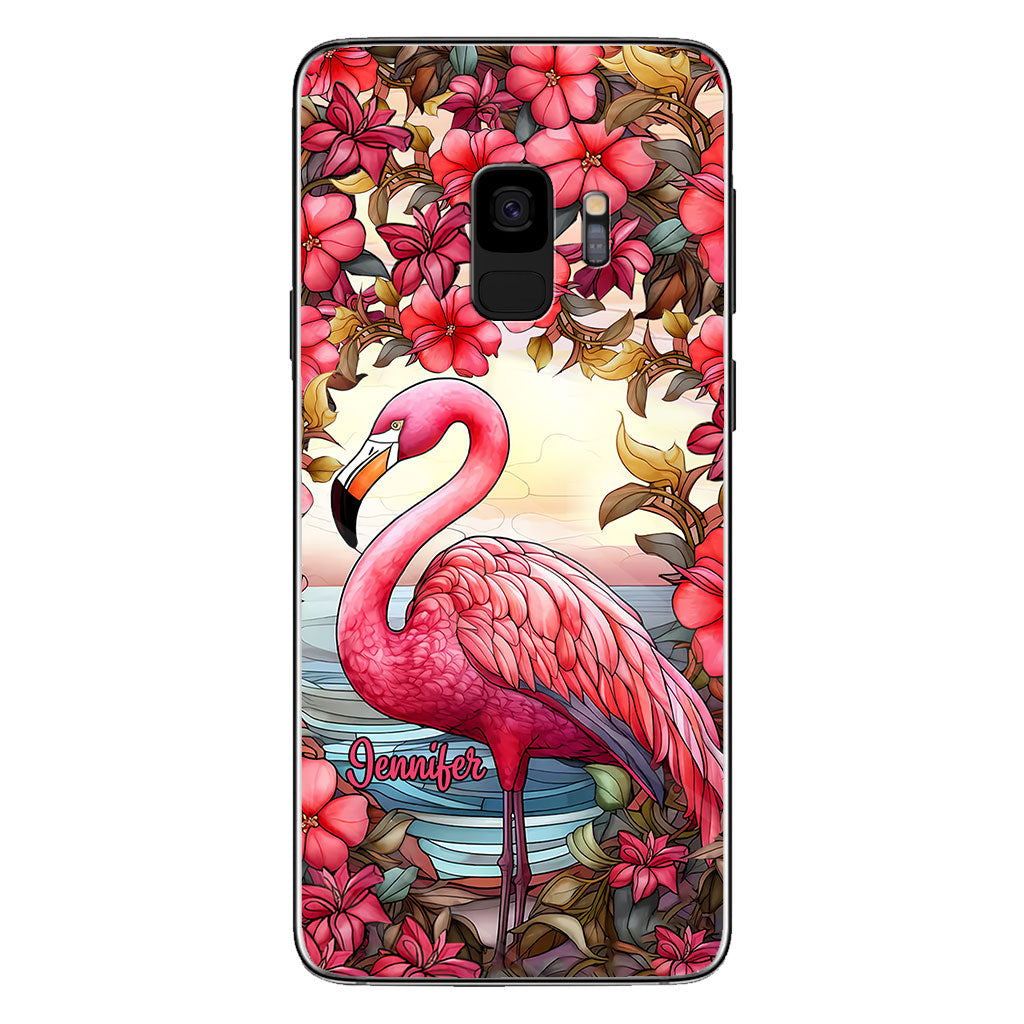 Coque de téléphone personnalisée flamant rose « J’adore les flamants roses »