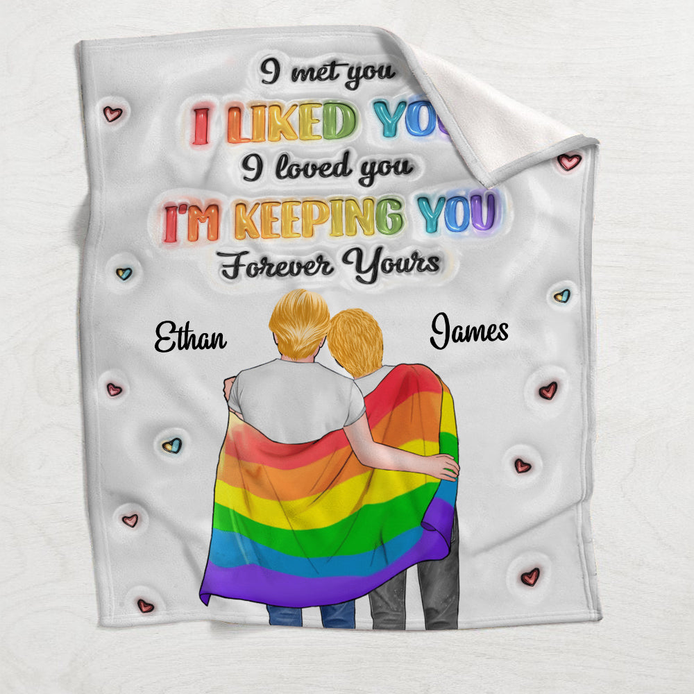 Je t'ai rencontré(e), je t'ai apprécié(e), je t'ai aimé(e), je te garde - Couverture de soutien LGBT personnalisée