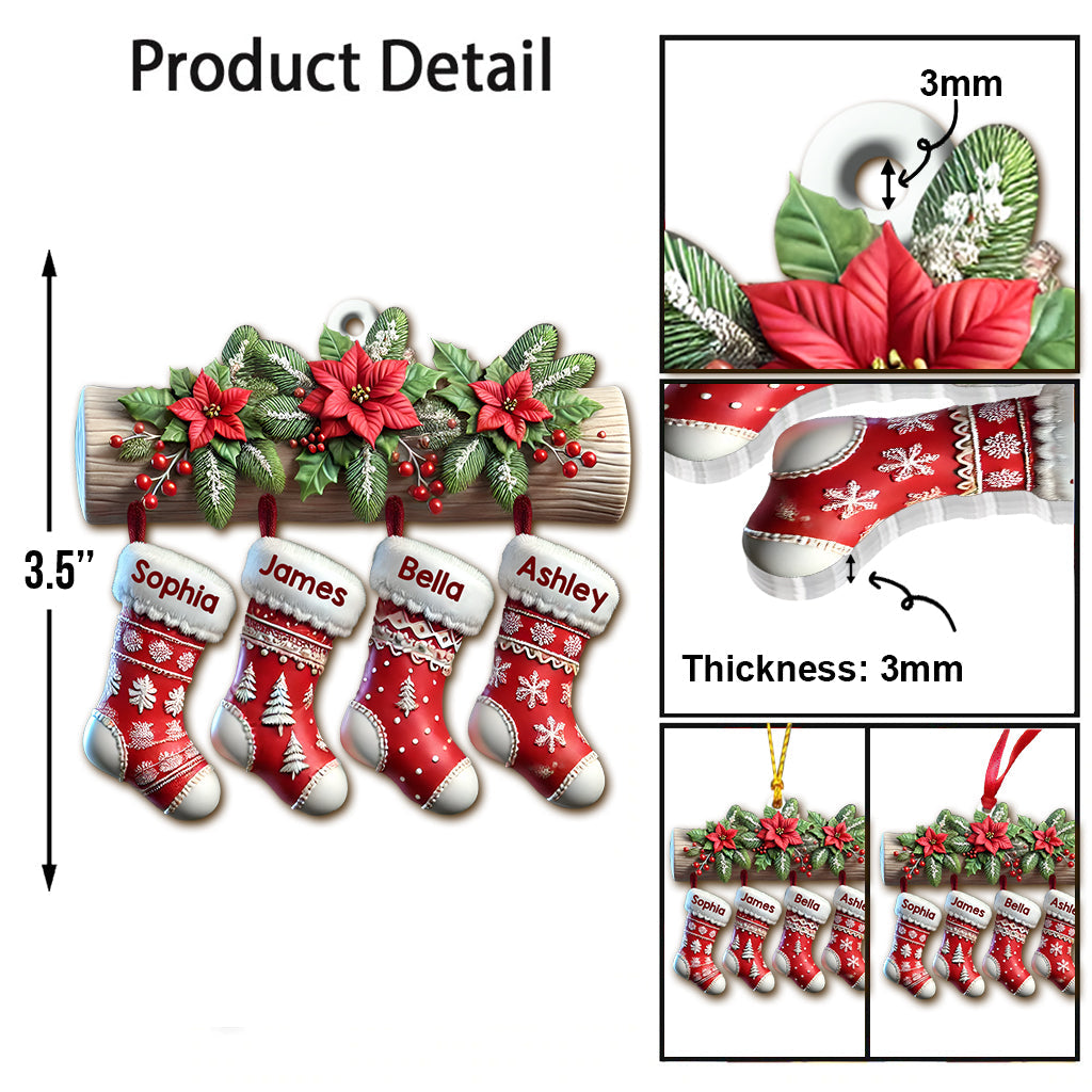 Chaussettes de Noël - Ornement familial personnalisé