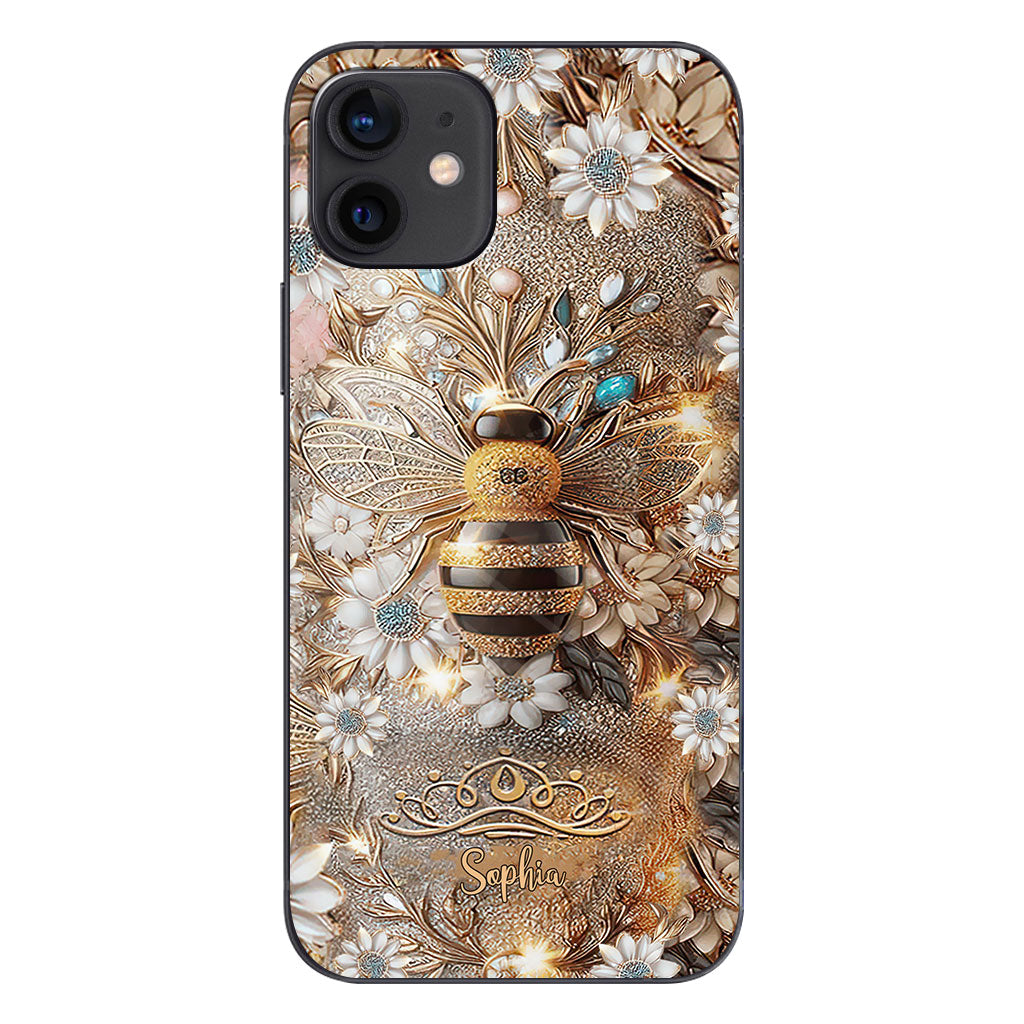 Coque de téléphone transparente personnalisée Queen Bee - Abeille