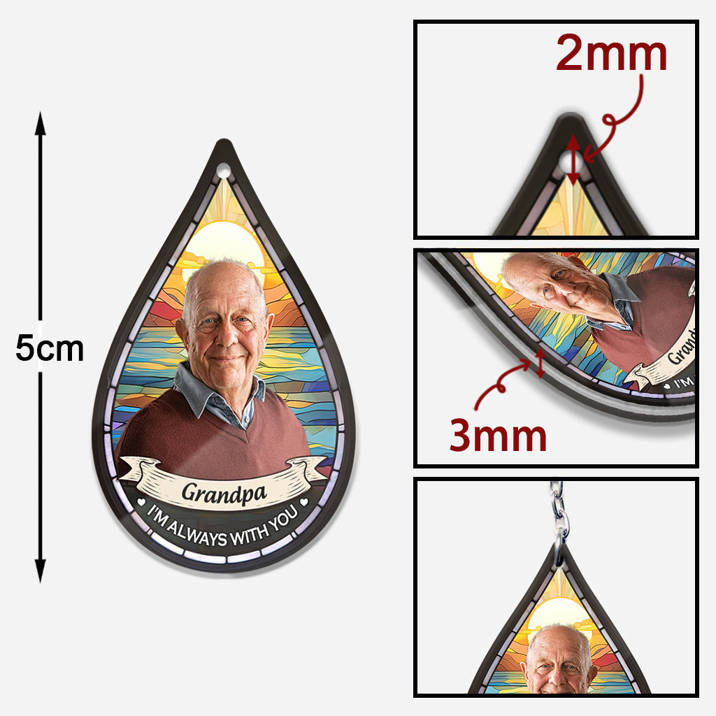 Je suis toujours avec toi - Porte-clés commémoratif personnalisé en forme de pièce