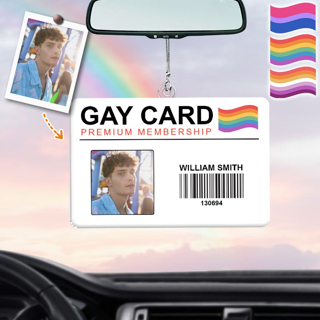 Carte de membre gay Premium à vie - Ornement de voiture personnalisé pour le soutien LGBT