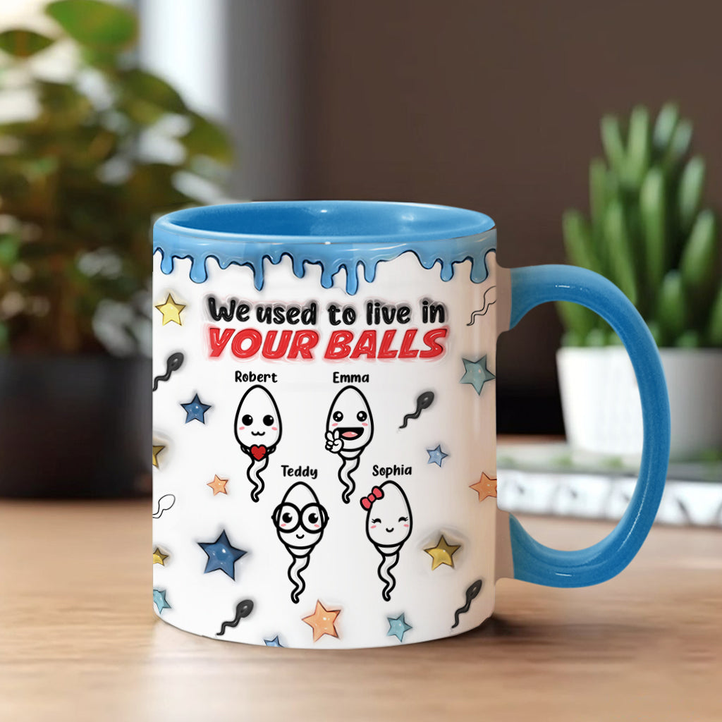 On vivait dans tes couilles - Mug personnalisé pour papa