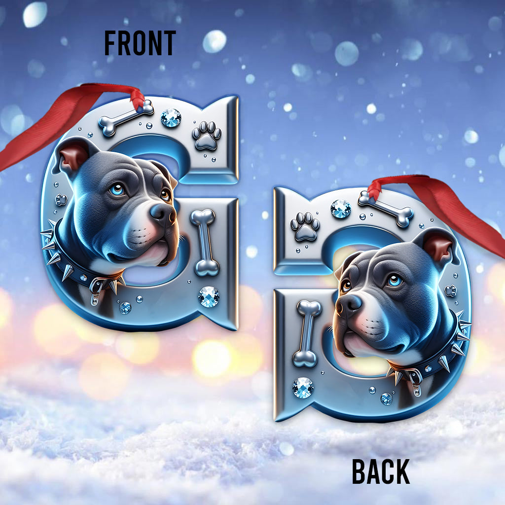 Beautiful Pitbull Letter - Personalized Dog Ornament