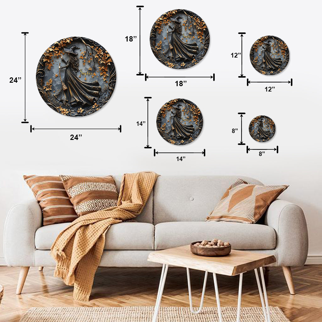 Belle Sorcière - Panneau en métal personnalisé découpé comme une sorcière