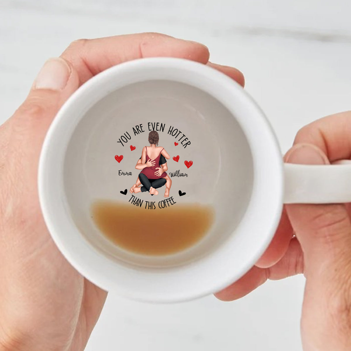 Tu es plus sexy que ce café - Mug personnalisé pour couple avec message caché