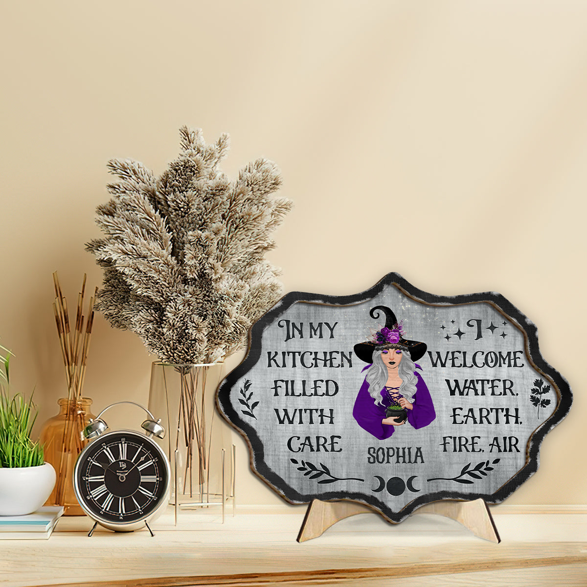 Witch's Kitchen - Personalized Witch 2 Layered Wood Sign / Wood Plaque