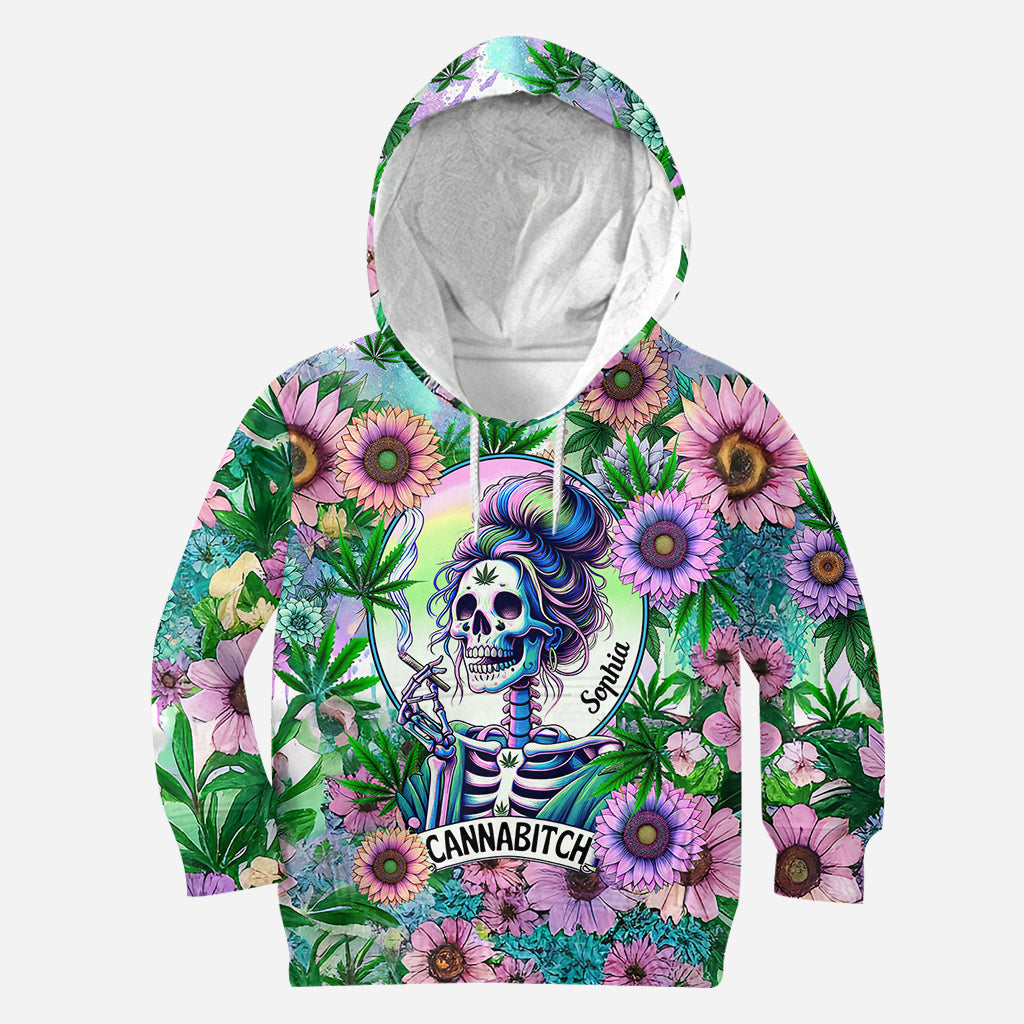 Cannabitch - T-shirt personnalisé avec motif cannabis intégral