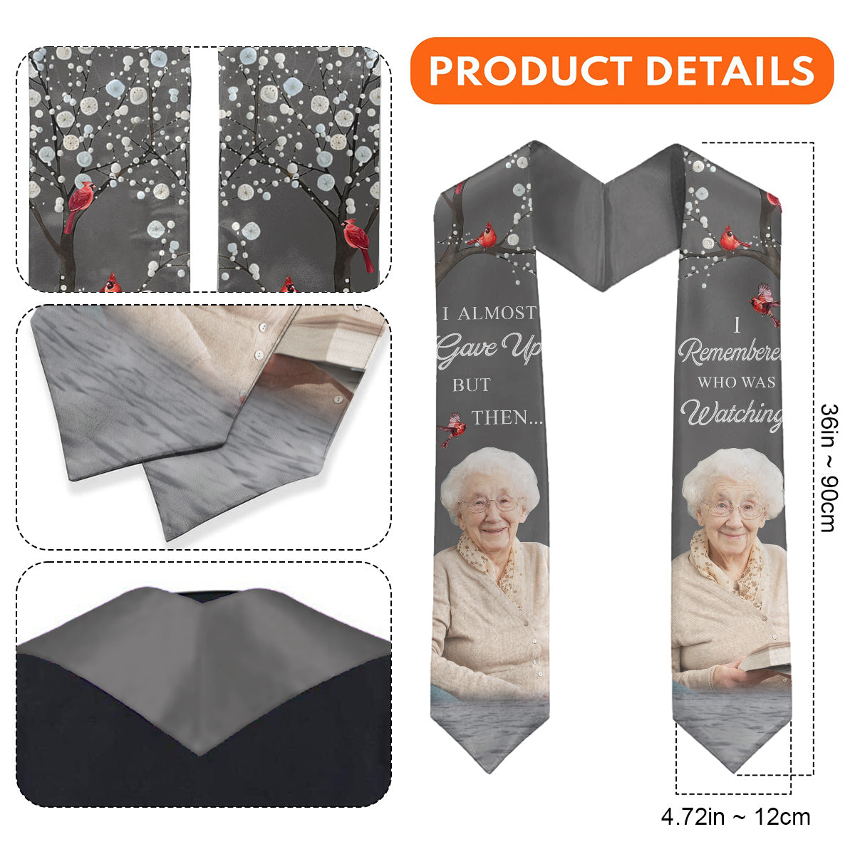 I Almost Gave Up But Then I Remembered Who Was Watching - Personalized Graduation Graduation Stole