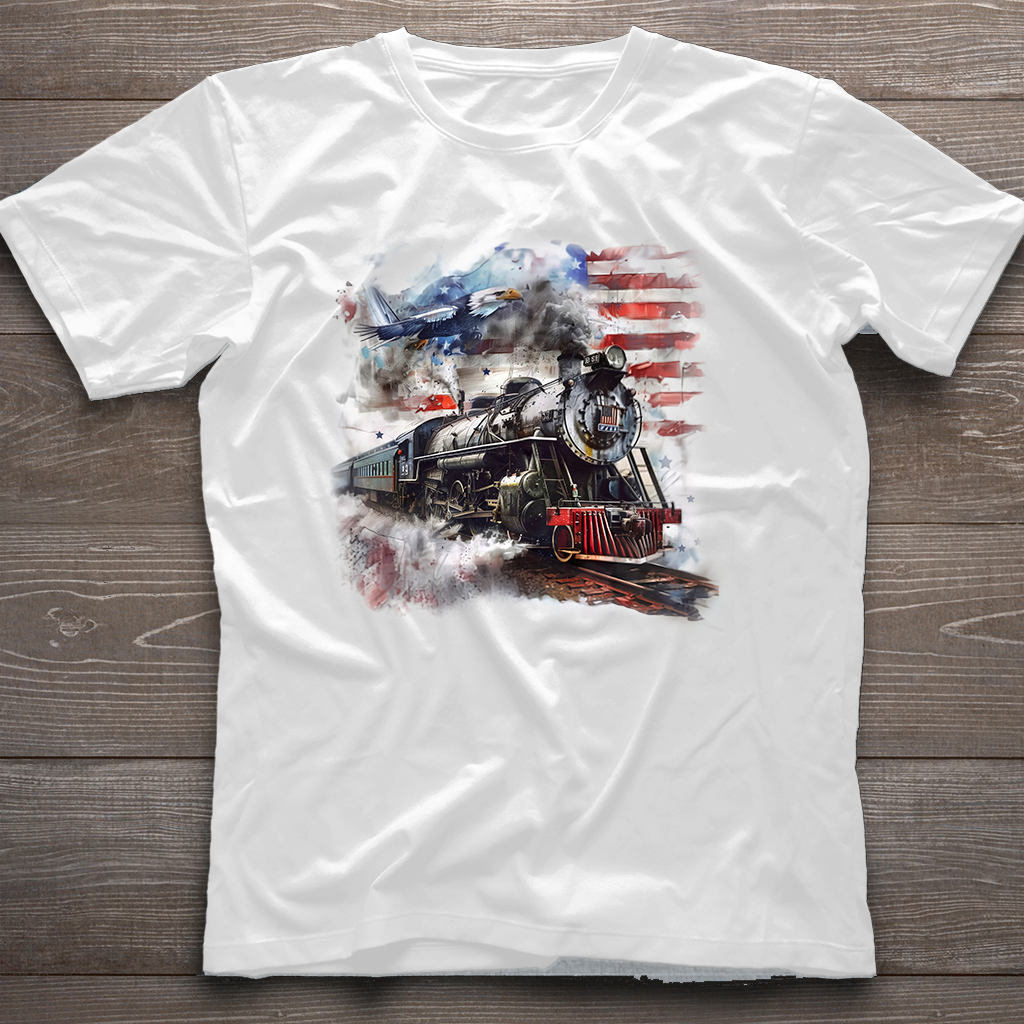 T-shirt « Trump Train 2024 », T-shirt du 4 juillet américain, T-shirt « 4 juillet », T-shirt « Amérique Trump 2024 », T-shirts « MAGA 45 47 »