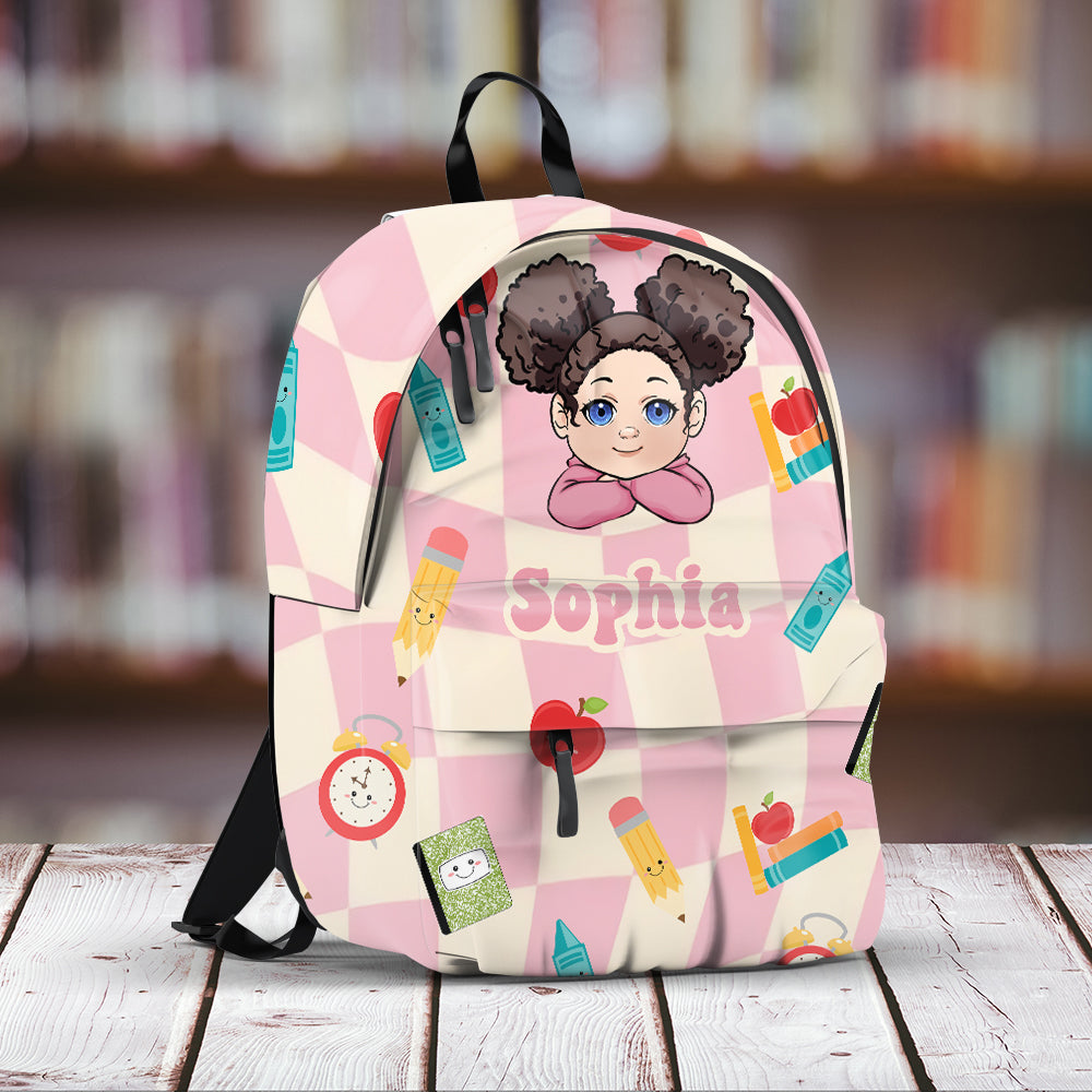 Sac à dos enfant personnalisé à carreaux ondulés pour la rentrée scolaire - Sac à dos à carreaux ondulés