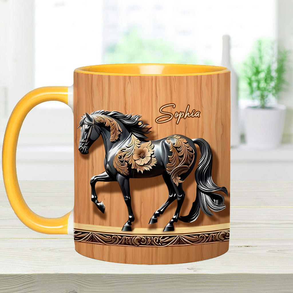 Mug personnalisé Black Horse - Motif cheval