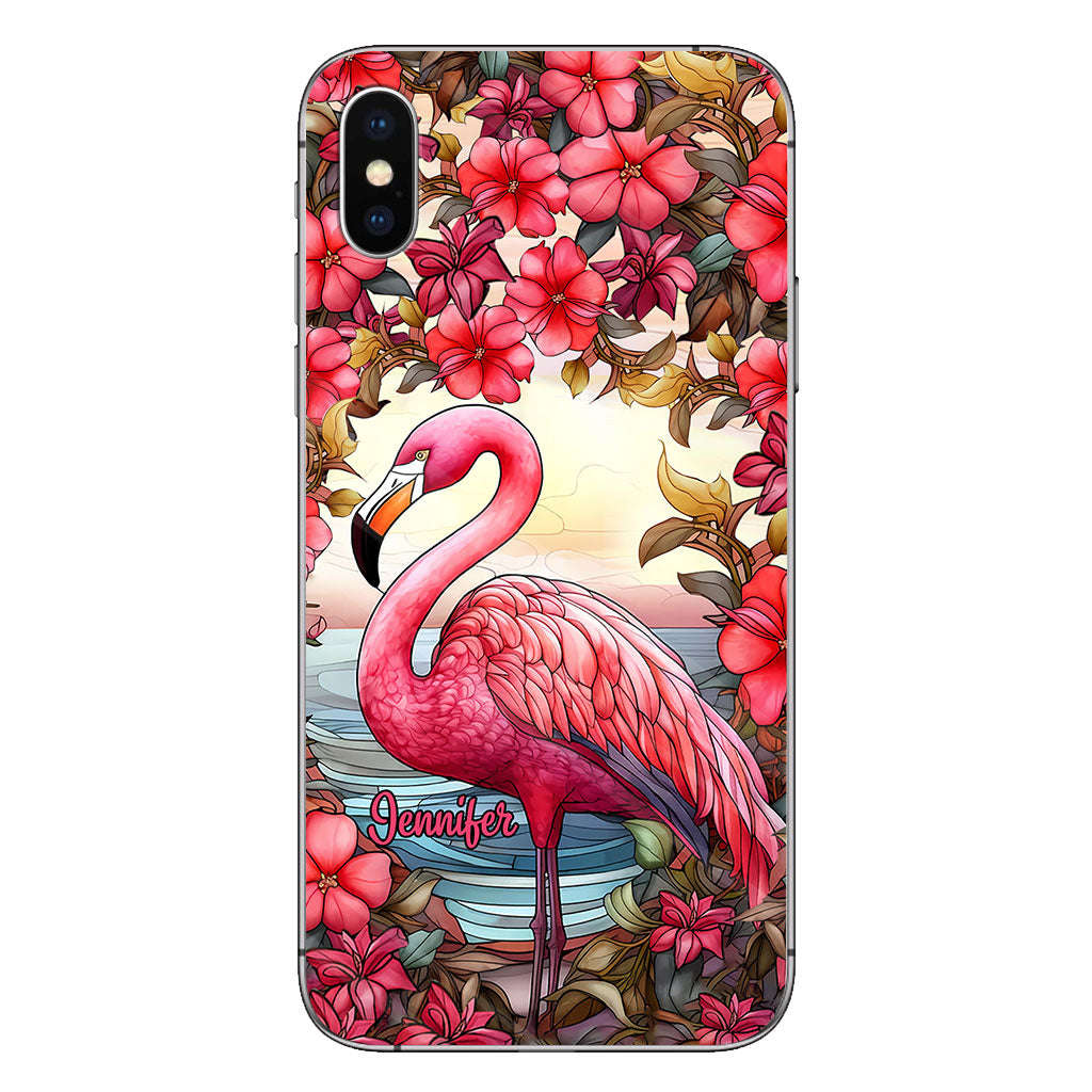 Coque de téléphone personnalisée flamant rose « J’adore les flamants roses »