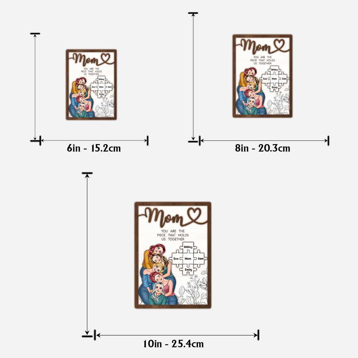 Maman, tu es le pilier de notre couple - Plaque en bois personnalisée à 2 couches « Maman »