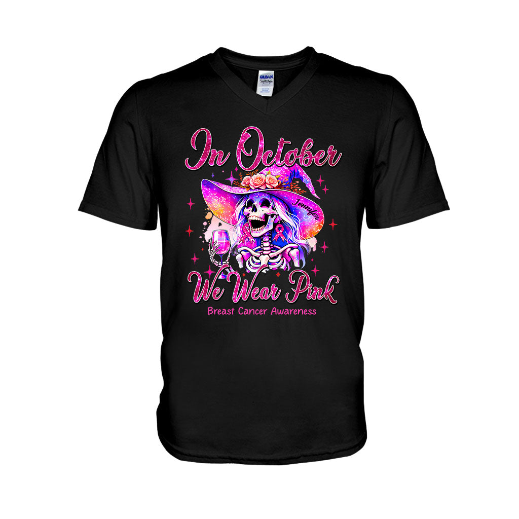 En octobre, on porte du rose - T-shirt et sweat à capuche personnalisés pour la sensibilisation au cancer du sein
