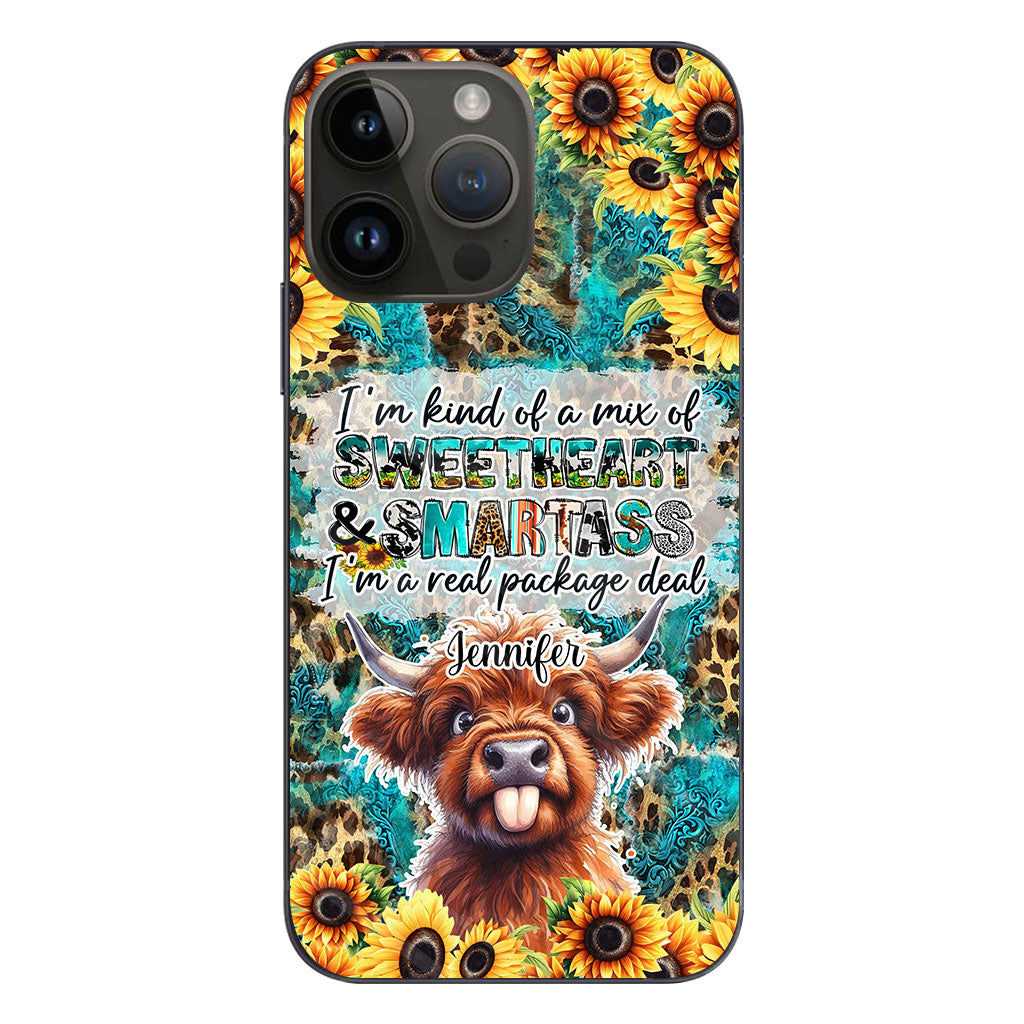 Sassy Highland Cow - Personalized Phone Case