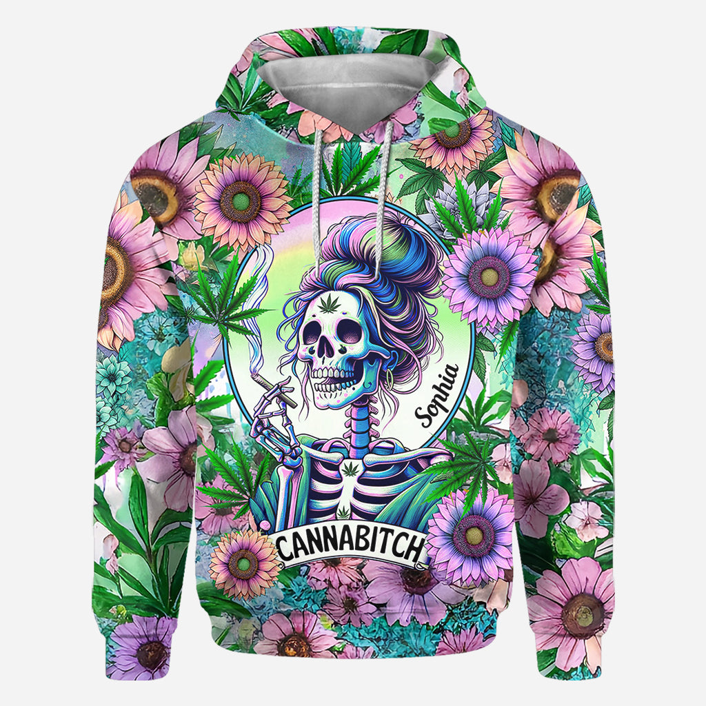 Cannabitch - T-shirt personnalisé avec motif cannabis intégral
