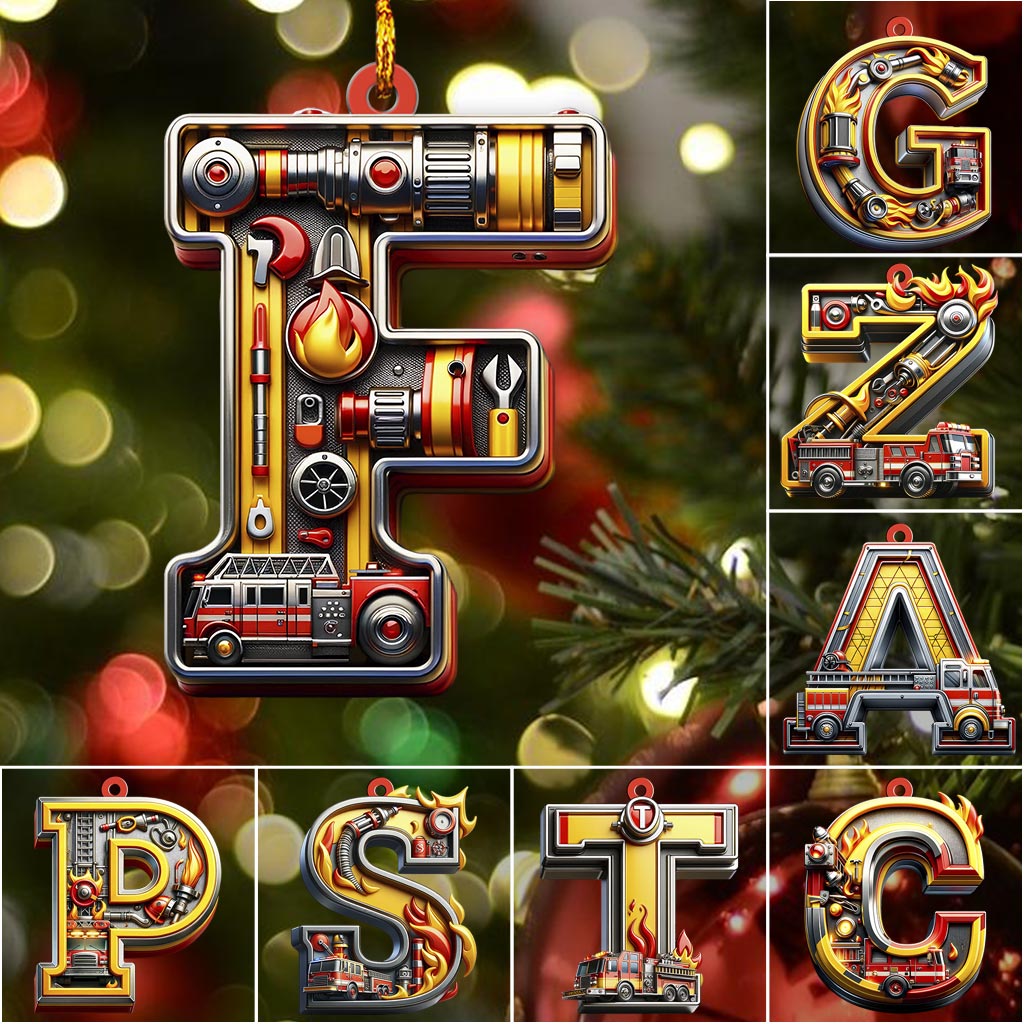 Ohana Custom Alphabet - Personalized Firefighter Ornament