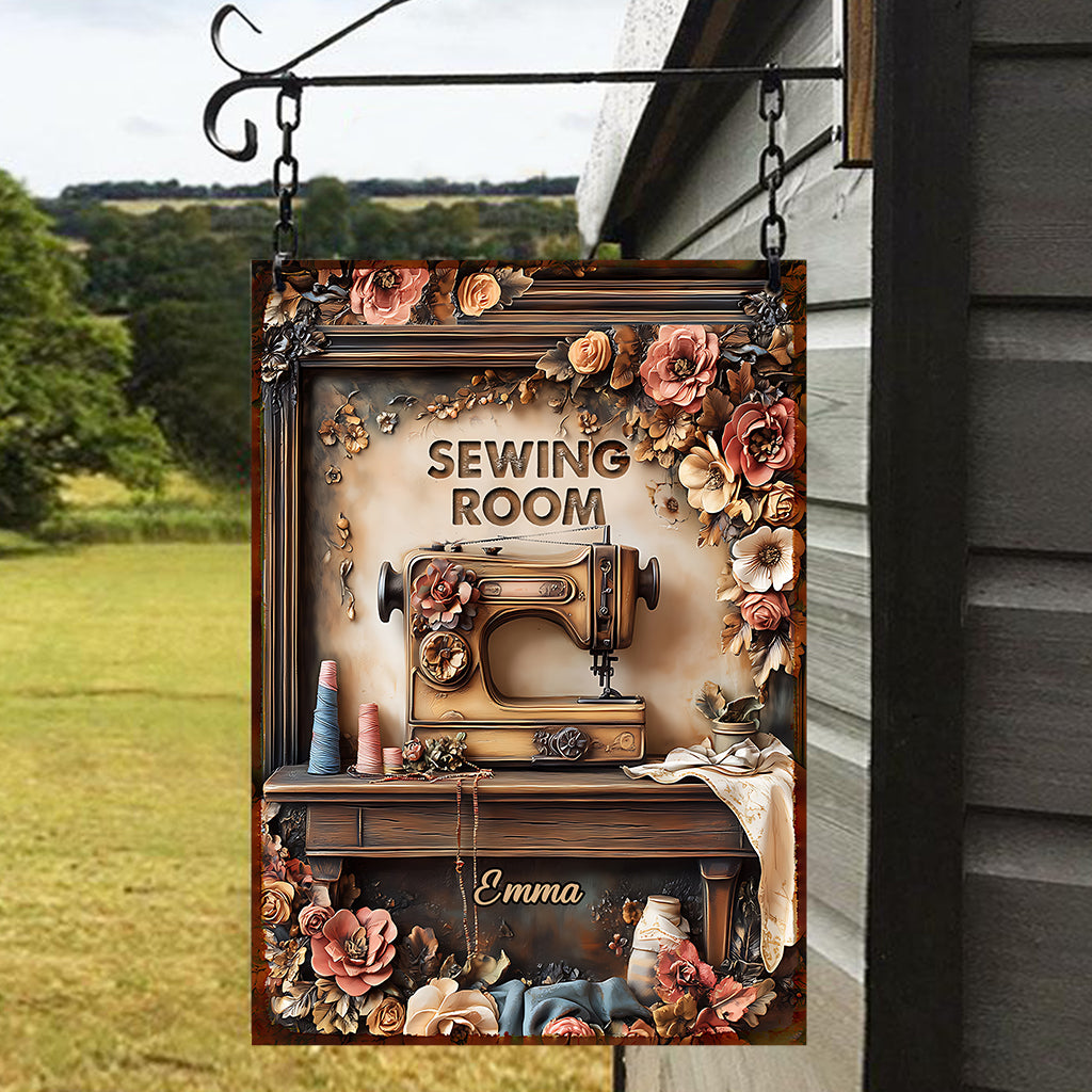 My Sewing Room - Personalized Sewing Rectangle Metal Sign
