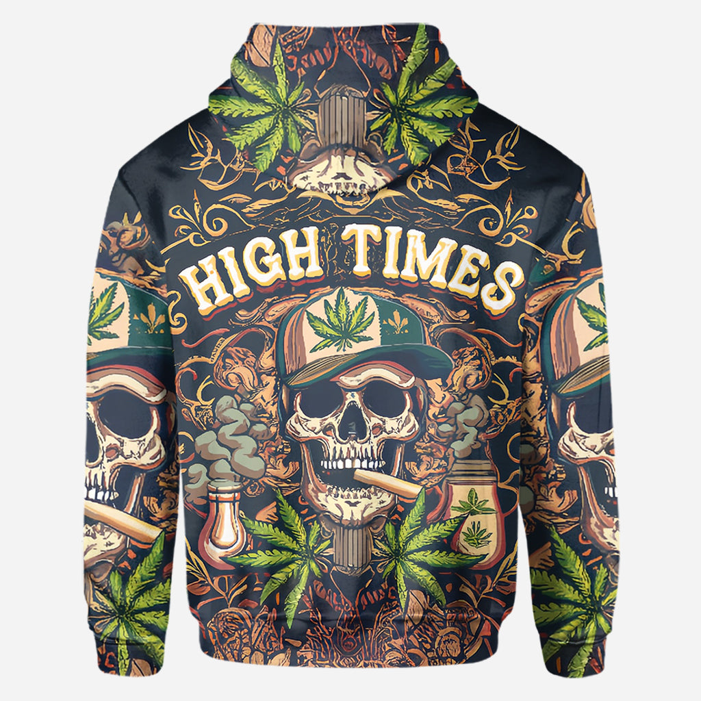 T-shirt personnalisé High Times Skull 420 - Motif cannabis intégral