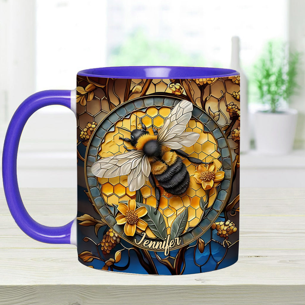 Mug personnalisé motif abeille - Nid d'abeille