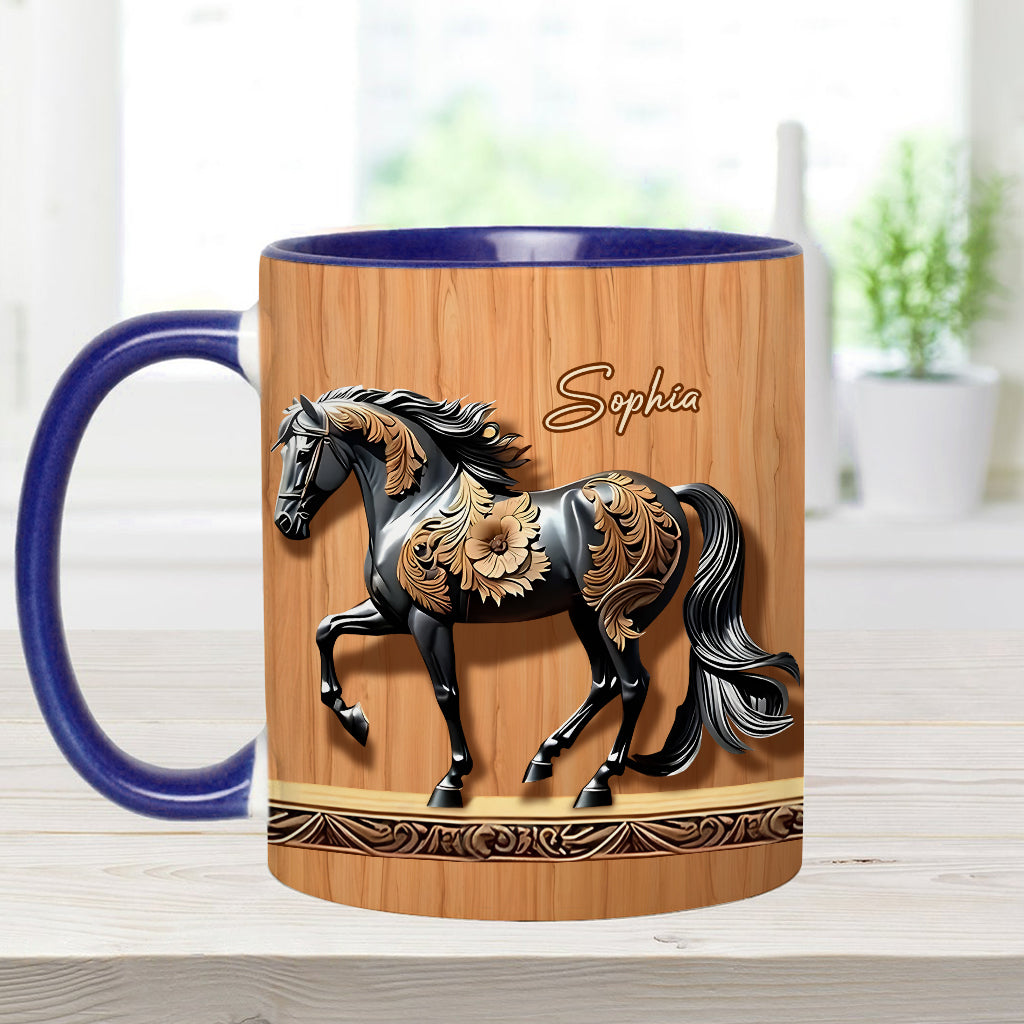 Mug personnalisé Black Horse - Motif cheval