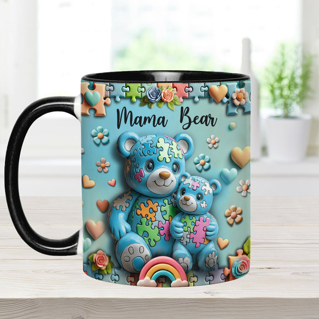 Mama Bear - Personalized Autism Awareness Accent Mug