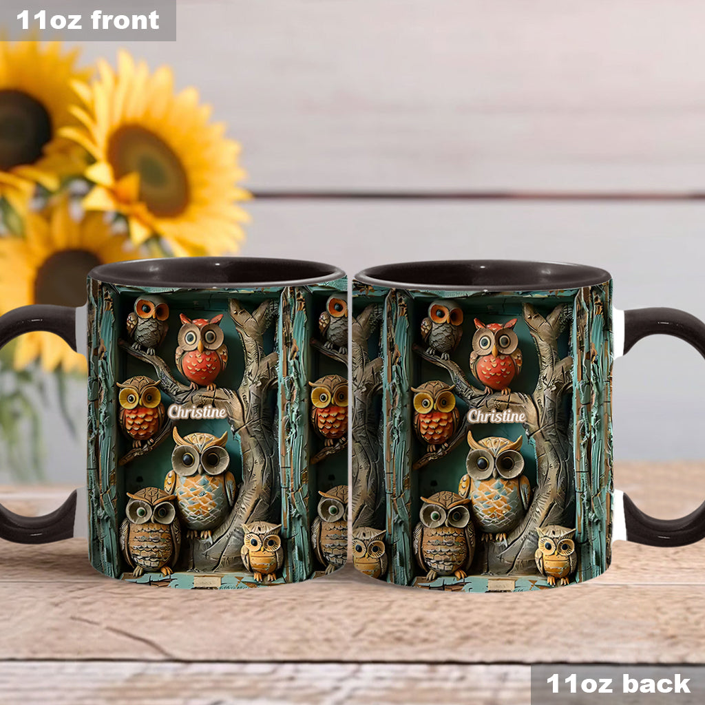 Mug personnalisé « Juste une fille qui aime les hiboux » avec motif hibou