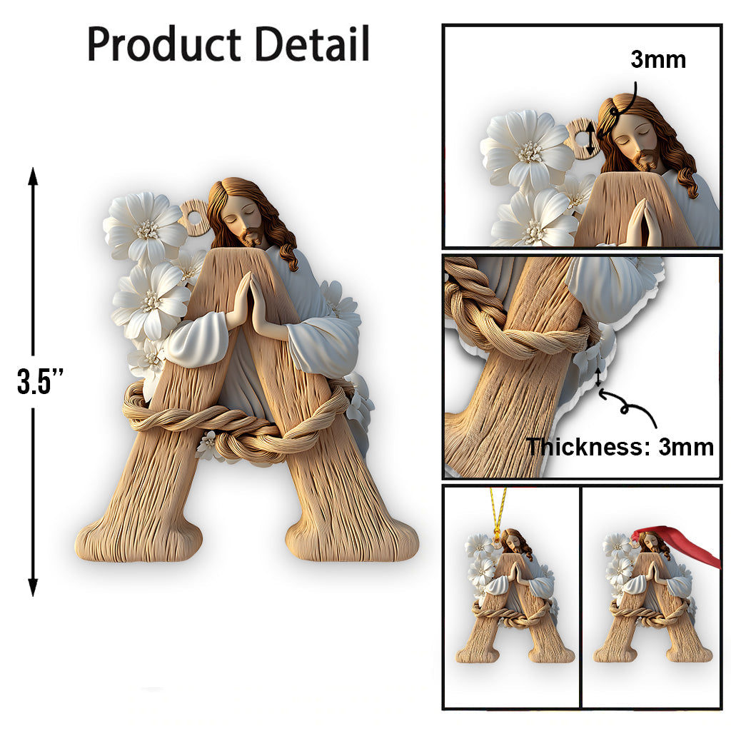 Ornement de lettre en houx - Ornement chrétien personnalisé