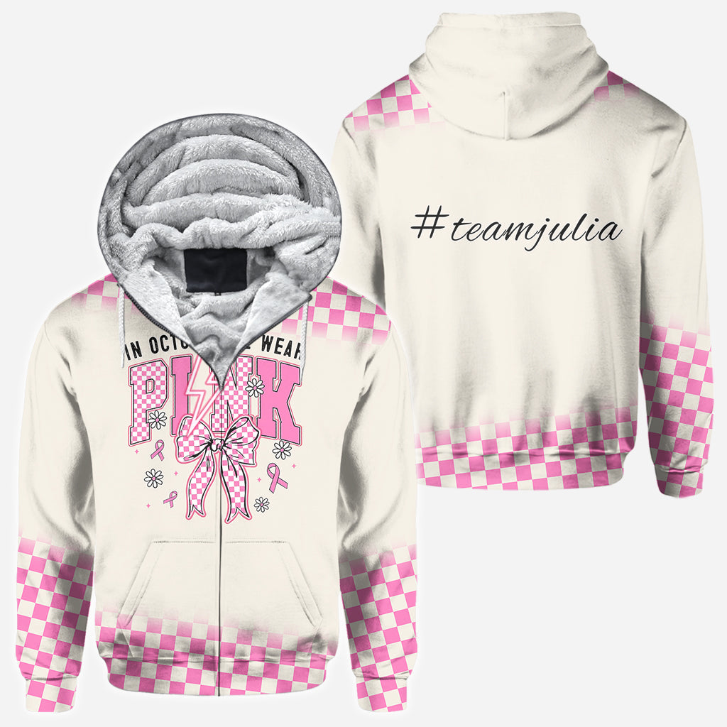 En octobre, on porte du rose - T-shirt personnalisé intégral pour la sensibilisation au cancer du sein