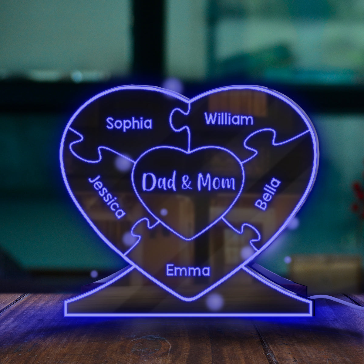 Heart Family - Personalized Family Mirror Light