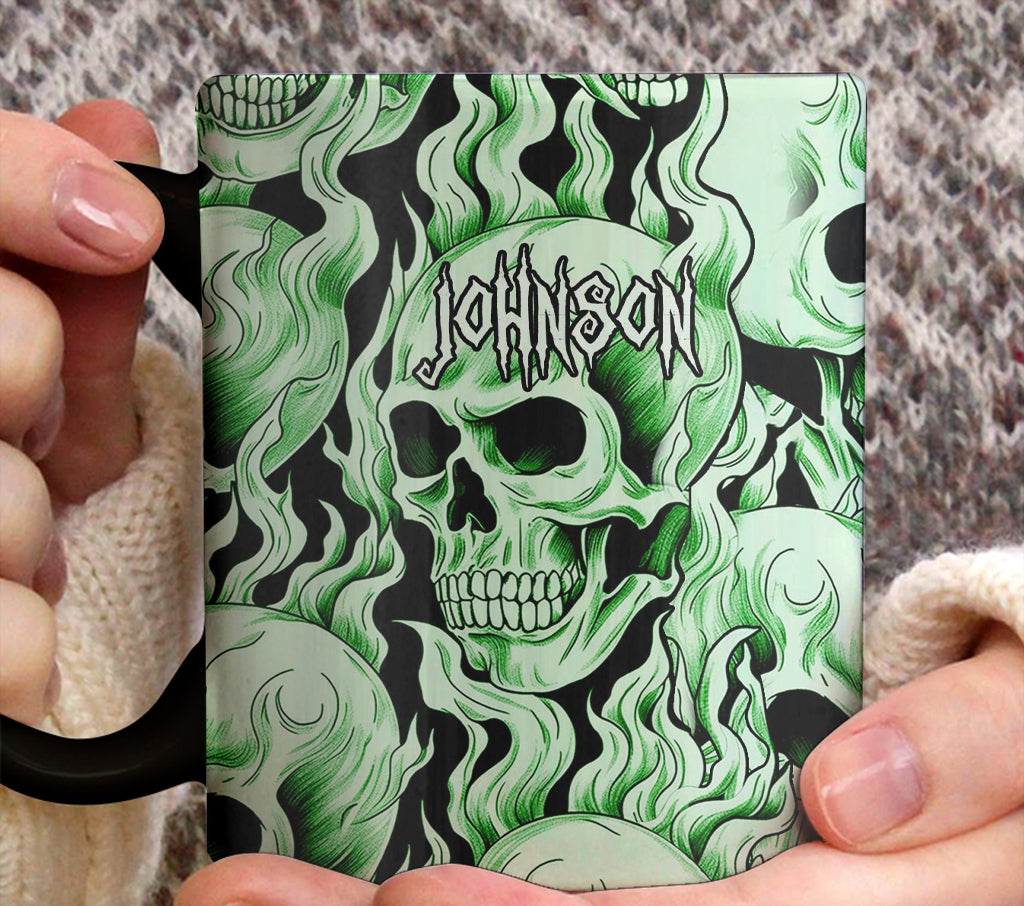 Mug personnalisé Tête de mort verte