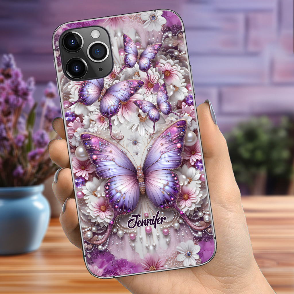 Floral Butterflies - Personalized Butterfly Phone Case
