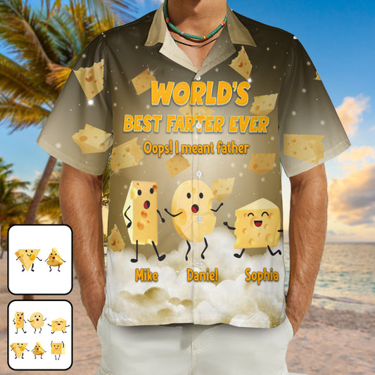 World's Best Farter Funny Cheese - Personalized Father Hawaiian Shirt