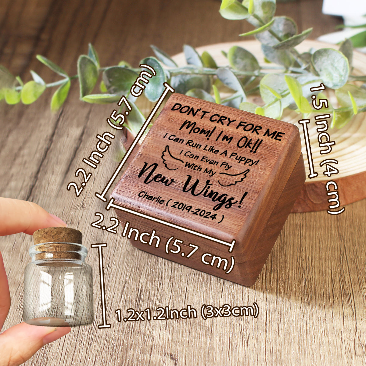 Don't Cry For Me I'm Ok - Personalized Dog Pet Fur Keepsake